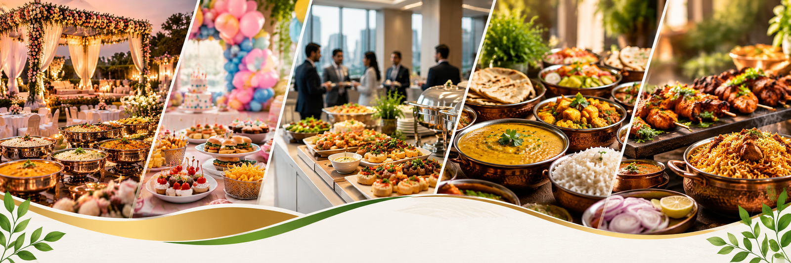 Shivaya Caterers offering wedding, birthday, corporate, vegetarian and non-vegetarian catering services with delicious food and elegant buffet arrangements.